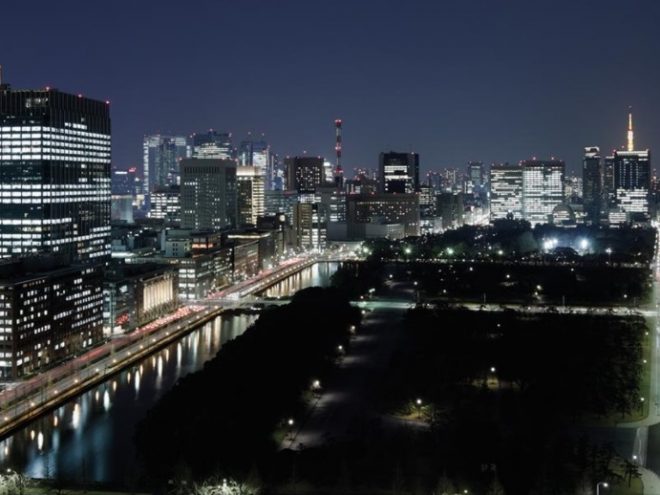 パレスホテル東京　景色　夜